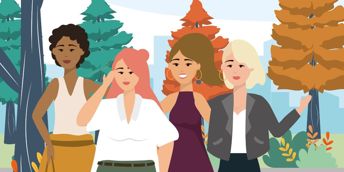 Group Of Ladies Outside